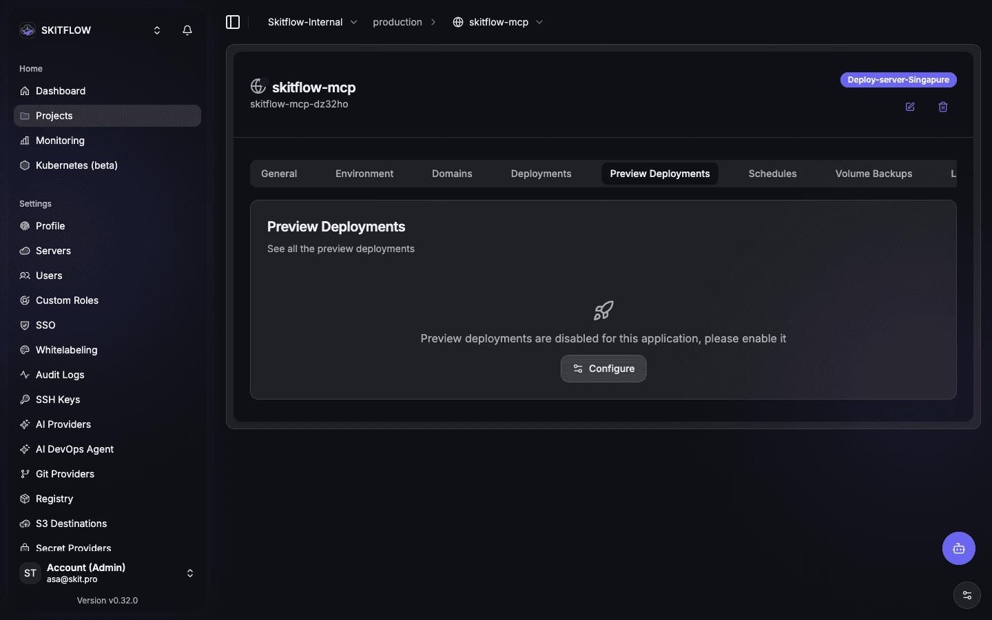 Preview deployments